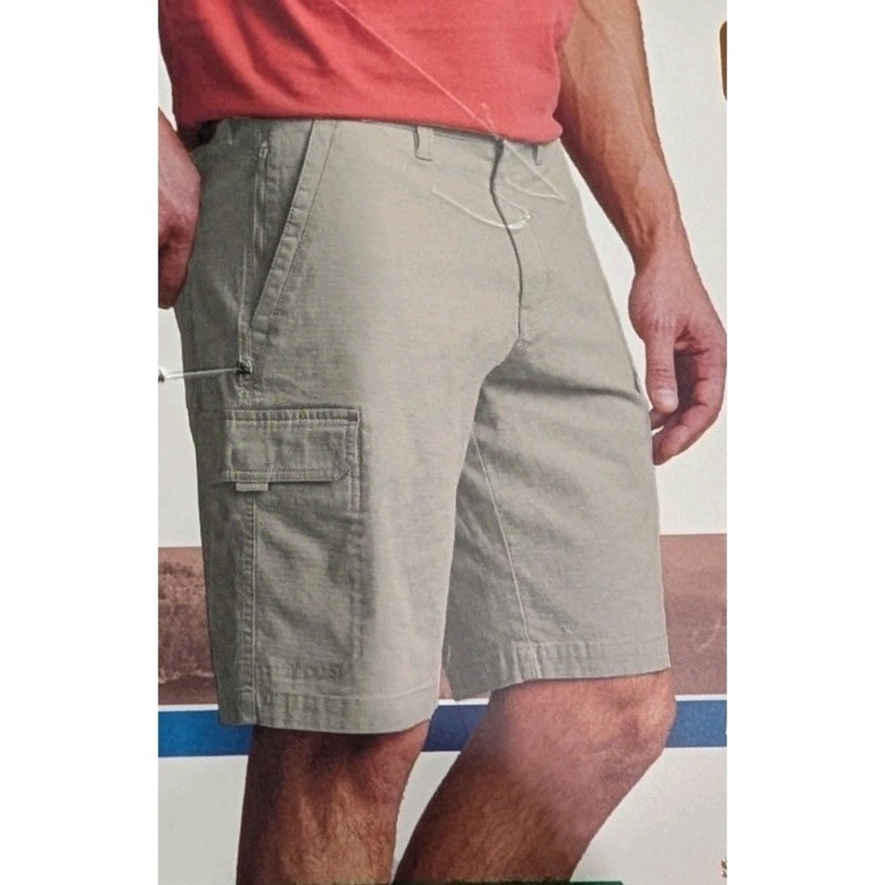 Copper & Oak Men's Cargo Shorts Flex Waist Stretch Cotton Casual Tan Sz: 38 NWT